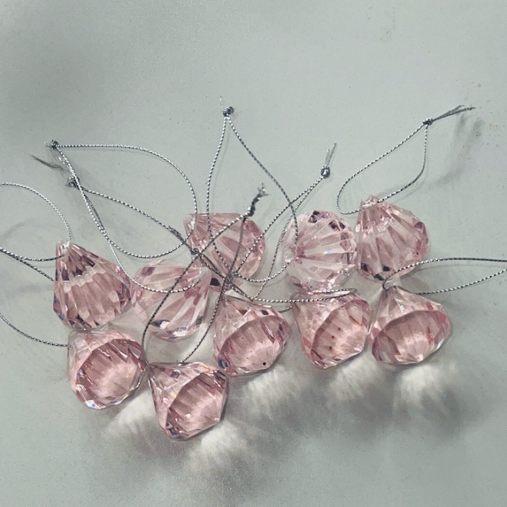 Target Pink Diamond acrylic Holiday Ornaments set of 10